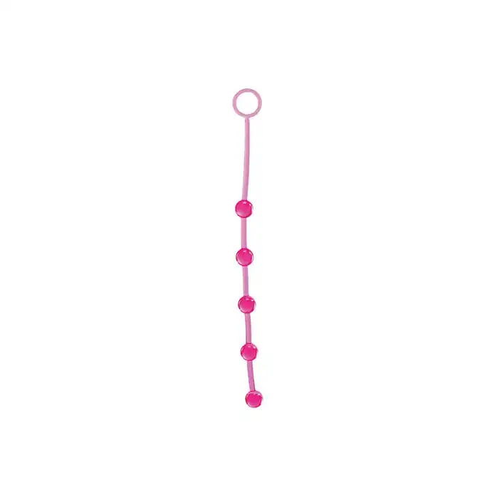 Розовая анальная цепочка с 5 шариками JAMMY JELLY ANAL 5 BEADS PINK - 38 см - Jammy Jelly Anal