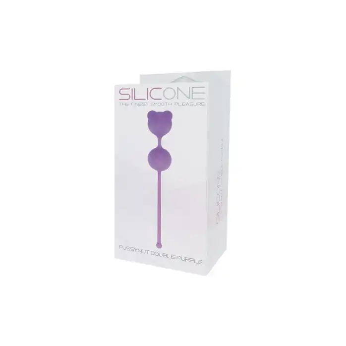 Фиолетовые вагинальные шарики PUSSYNUT DOUBLE SILICONE - Silicone. Фотография 2.