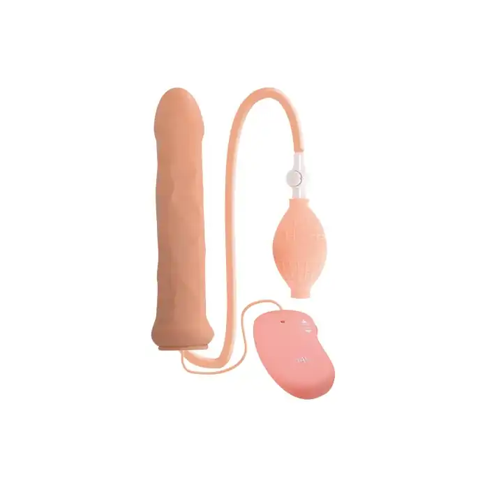 Телесный вибратор-фаллос с функцией расширения INFLATABLE PENETRATOR VIBE - 16 см - BestSeller