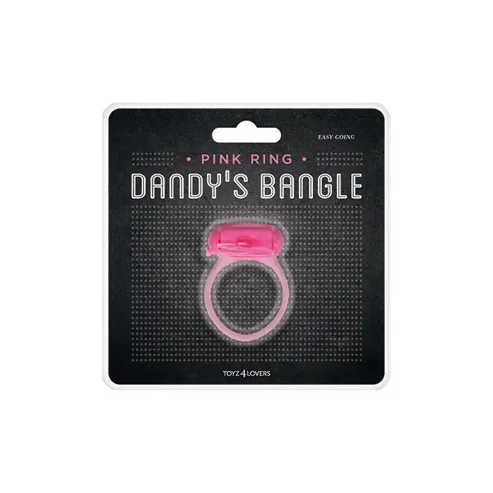 Розовое эрекционное виброкольцо VIBRATING COCK RING EASY GOING - Dandy s Bangle. Фотография 2.