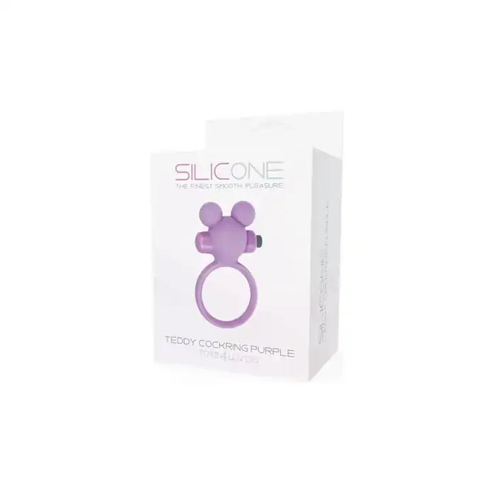 Фиолетовое эрекционное виброкольцо TEDDY COCKRING SILICONE - Silicone. Фотография 2.