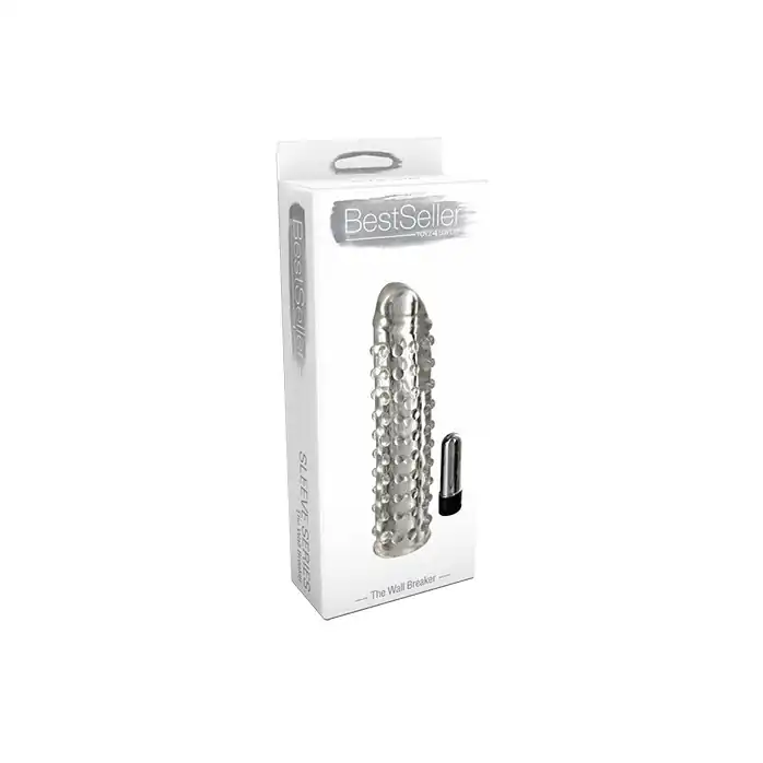 Прозрачная вибронасадка на пенис VIBRATING PENIS SLEEVE THE WALL BREAKER - 17 см - BestSeller. Фотография 2.