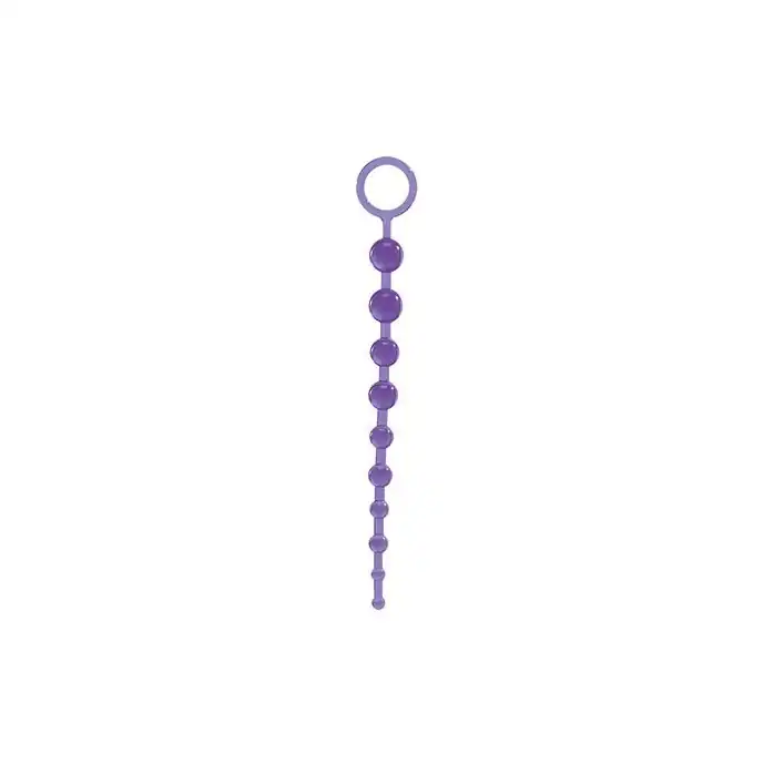 Фиолетовая анальная цепочка с 10 шариками JAMMY JELLY ANAL 10 BEADS - 32 см - Jammy Jelly Anal