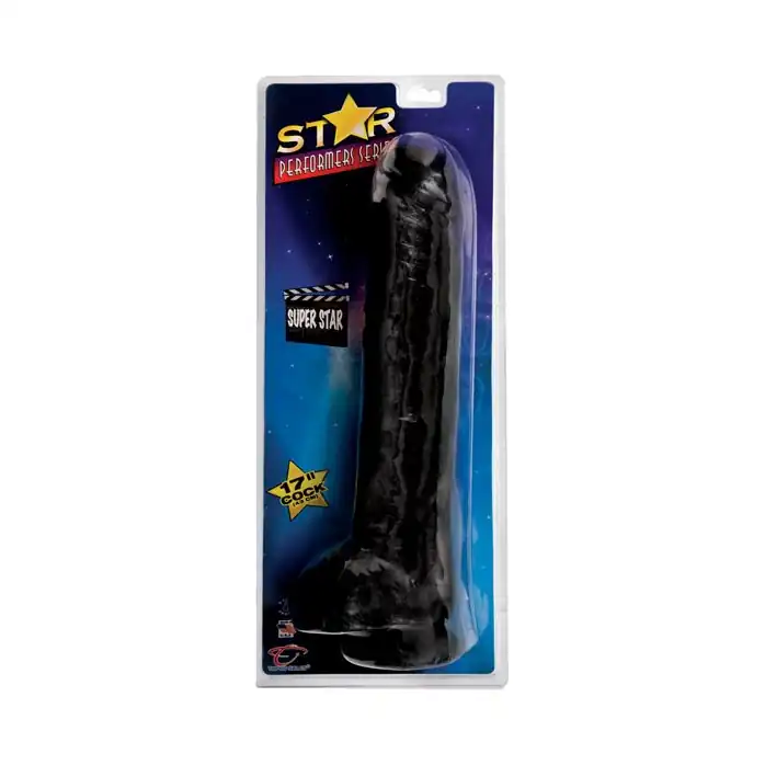 Чёрный фаллоимитатор-гигант на присоске - 43 см - Star Performer
