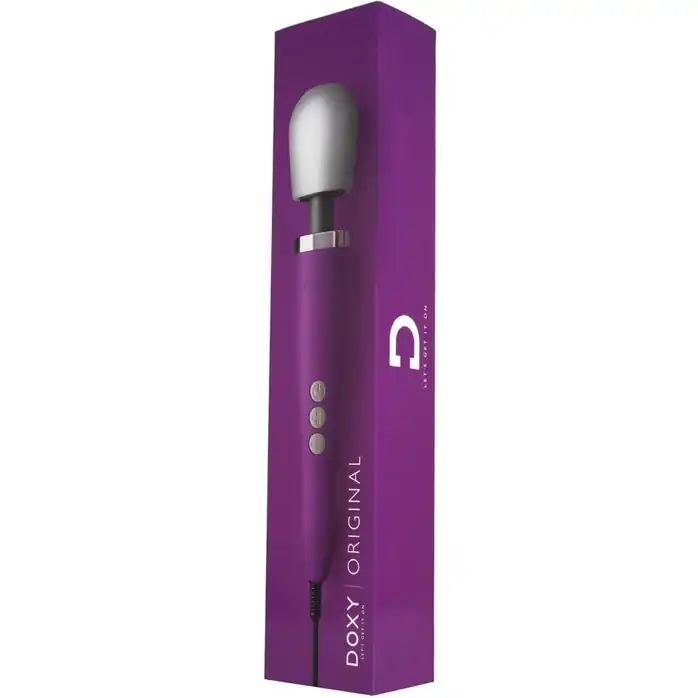 Фиолетовый жезловый вибратор Doxy Original Massager. Фотография 5.