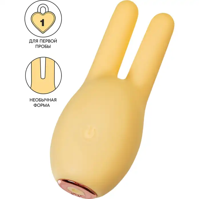 Желтый клиторальный стимулятор с ушками Mr. Bunny. Фотография 2.