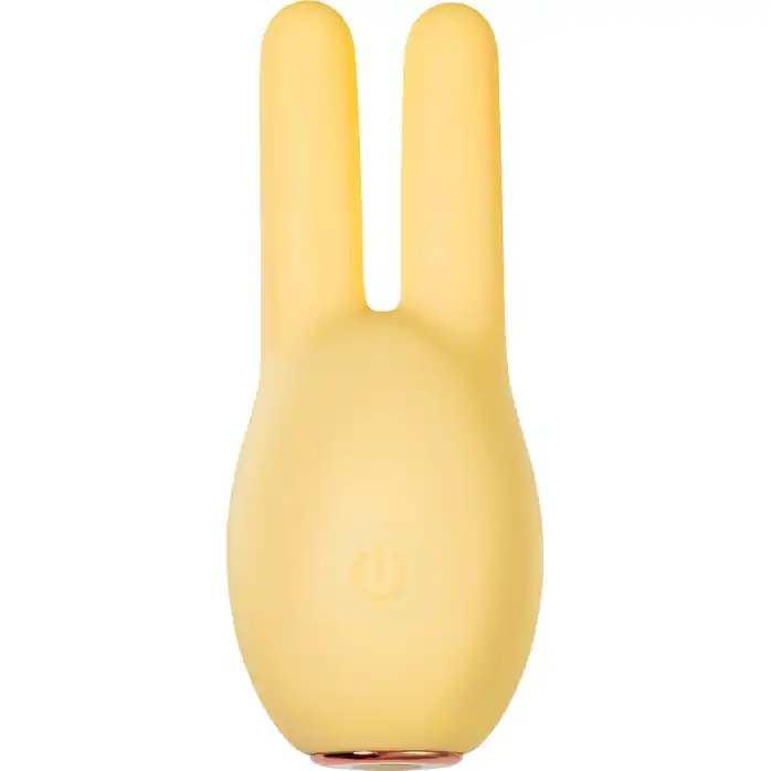 Желтый клиторальный стимулятор с ушками Mr. Bunny. Фотография 4.