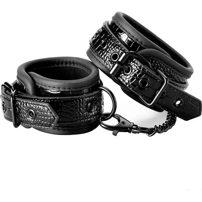 Черные оковы на щиколотки ANKLE CUFF CROCO - Blaze. Фотография 3.