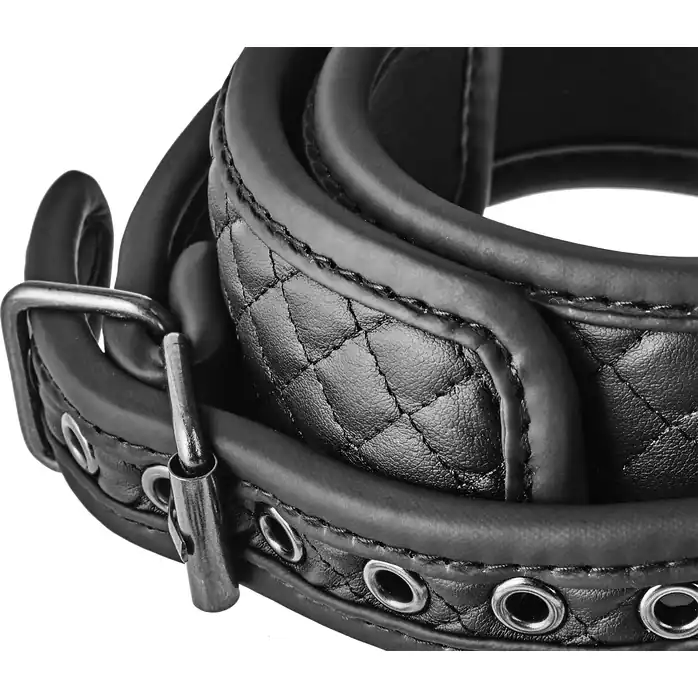Черный ошейник с поводком COLLAR LEASH DIAMOND - Blaze. Фотография 10.