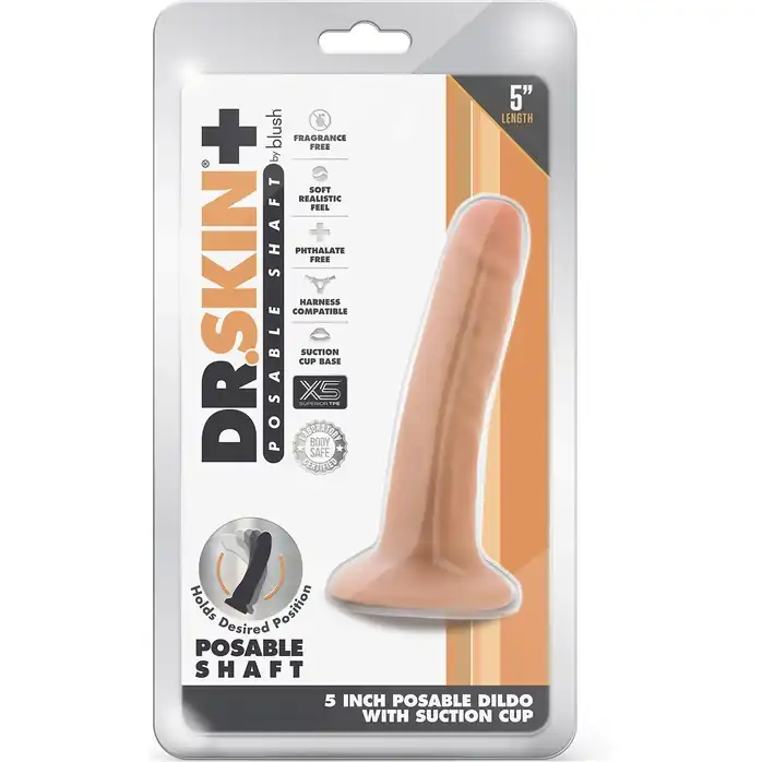 Телесный фаллоимитатор-реалистик 5 Inch Posable Dildo - 13,9 см - Dr. Skin Plus. Фотография 5.