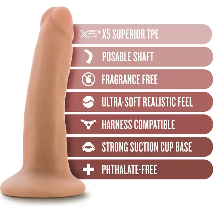 Телесный фаллоимитатор-реалистик 5 Inch Posable Dildo - 13,9 см - Dr. Skin Plus. Фотография 6.