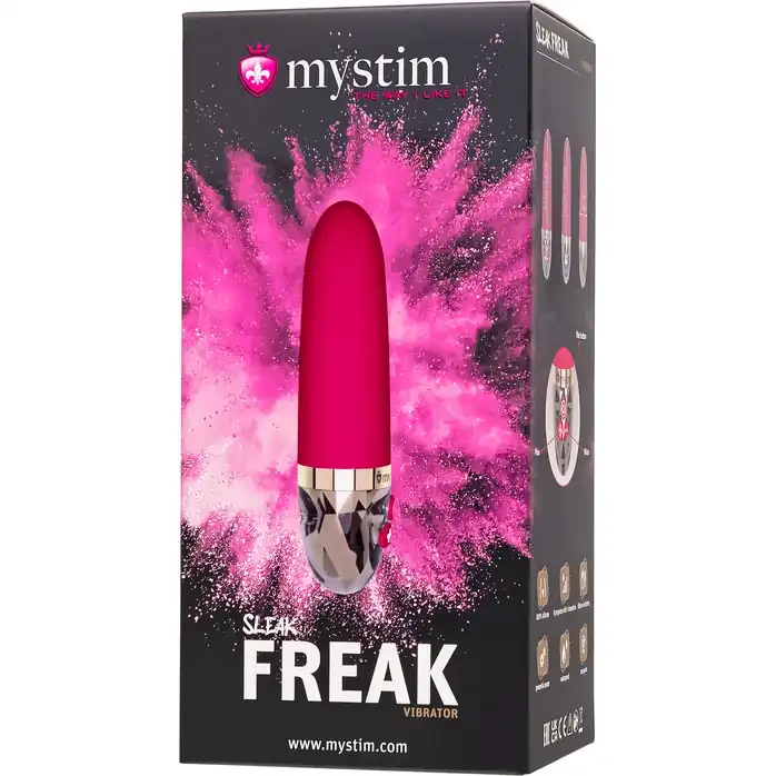 Ярко-розовый водонепроницаемый вибратор Sleak Freak - 14,5 см. Фотография 2.