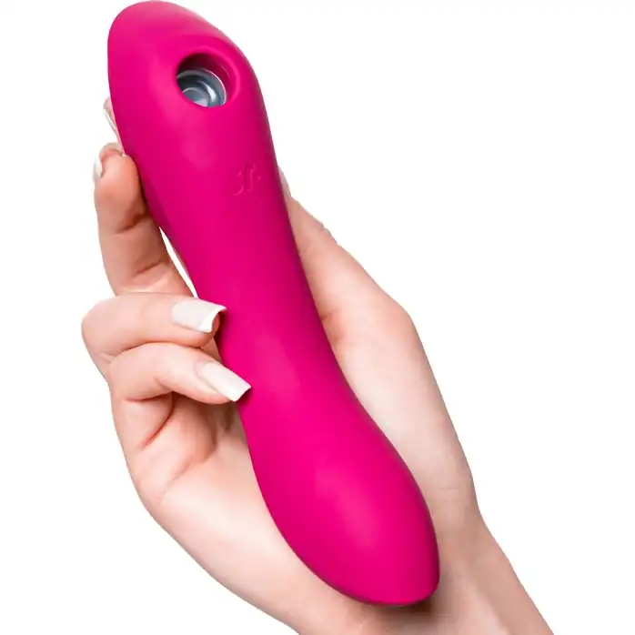 Малиновый вакуум-волновой вибростимулятор Satisfyer Curvy Trinity 3. Фотография 4.