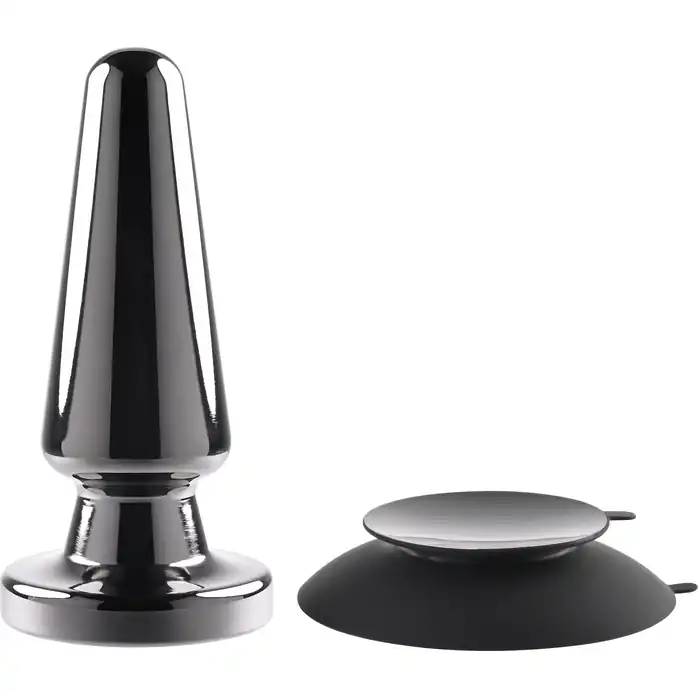 Черная анальная вибропробка Advanced Metal Plug - 13,8 см. Фотография 3.