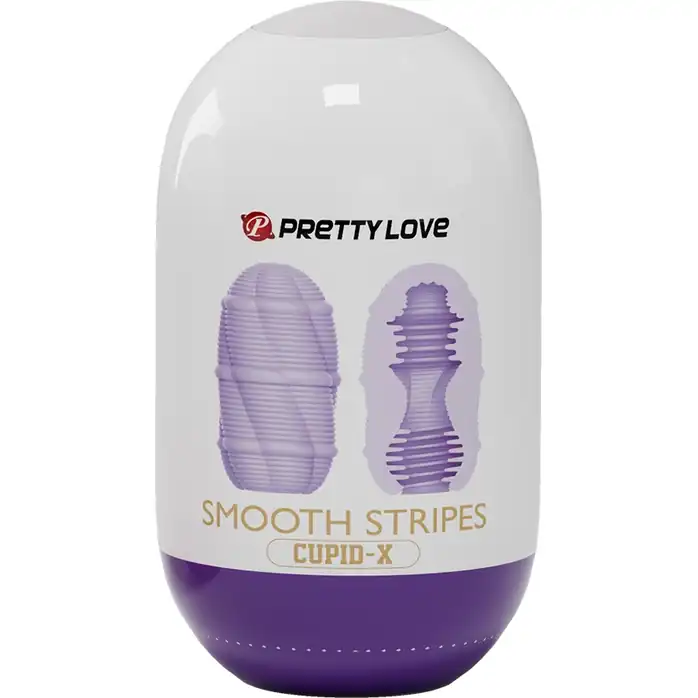 Сиреневый мастурбатор-яйцо Smooth Stripes - Pretty Love
