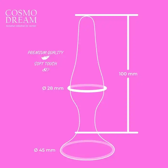 Розовая анальная втулка с ограничителем - 10 см - COSMO DREAM. Фотография 4.