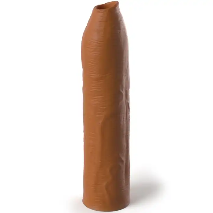 Кофейная насадка-удлинитель Uncut Silicone Penis Enhancer - 17,8 см - Fantasy X-tensions Elite