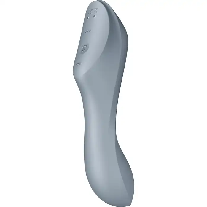 Серый вибратор с вакуумной стимуляцией Curvy Trinity 3. Фотография 6.