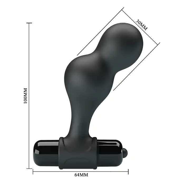 Черная анальная пробка с вибрацией Silicone Vibrating Anal Plug - 10 см - Mr.Play. Фотография 2.
