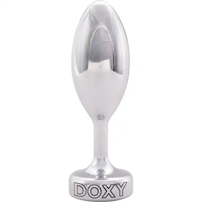 Серебристая анальная втулка Doxy Smooth Butt Plug - 10,5 см