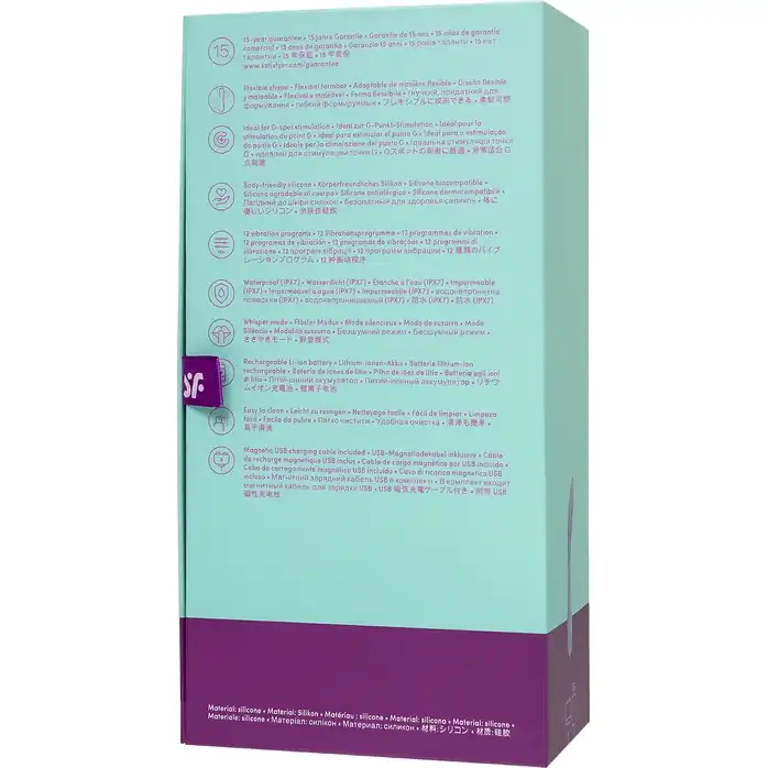 Сиреневый гибкий вибратор Satisfyer G-Spot Flex 2 - 19,5 см. Фотография 11.