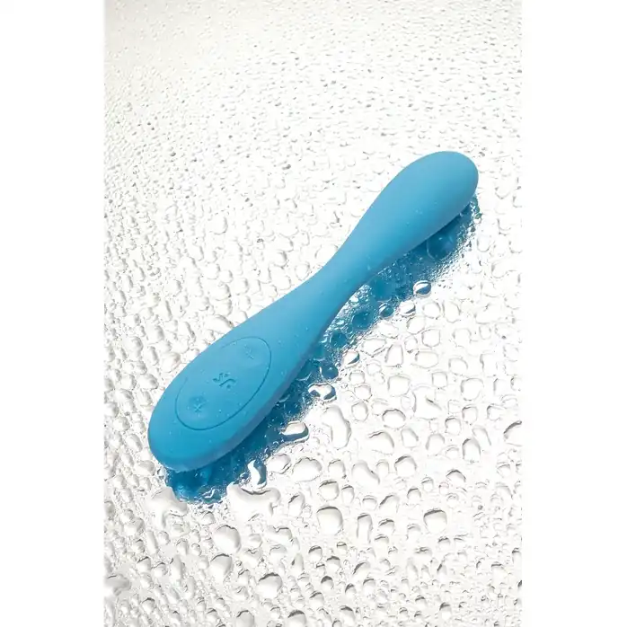 Голубой гибкий вибромассажер Satisfyer G-Spot Flex 4 - 19 см. Фотография 12.