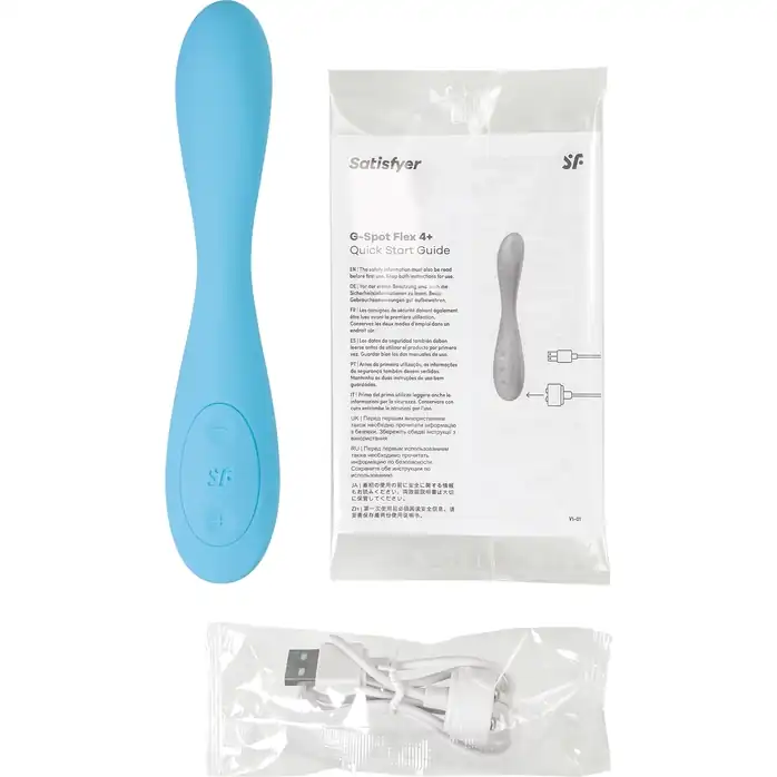 Голубой гибкий вибромассажер Satisfyer G-Spot Flex 4 - 19 см. Фотография 9.