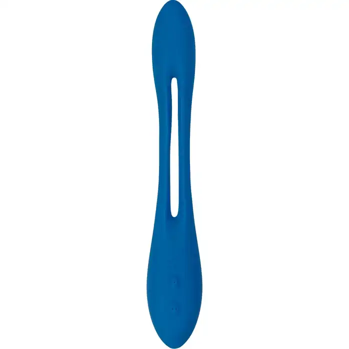 Синий многофункциональный вибратор для пар Satisfyer Elastic Game. Фотография 7.