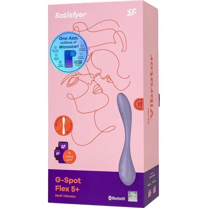 Сиреневый гибкий вибратор Satisfyer G-Spot Flex 5 - 19,6 см. Фотография 2.