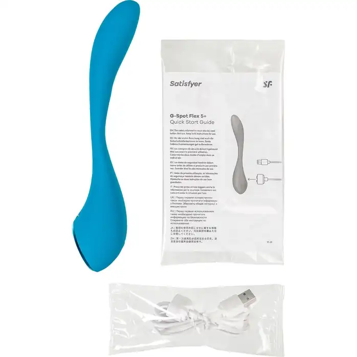 Синий гибкий вибратор Satisfyer G-Spot Flex 5 - 19,6 см. Фотография 9.