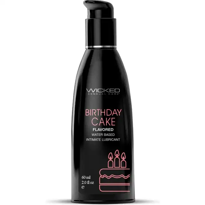 Лубрикант на водной основе со вкусом торта с кремом Wicked Aqua Birthday cake - 60 мл