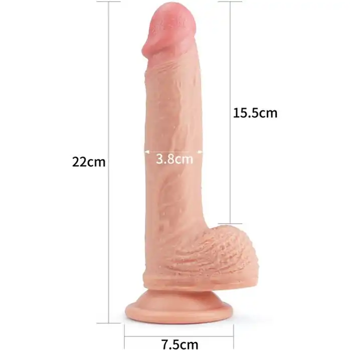 Телесный фаллоимитатор 8.5 Dual-Layered Silicone Nature Cock - 22 см. Фотография 3.