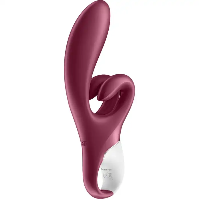 Бордовый вибратор-кролик Touch me - 21,2 см. Фотография 4.