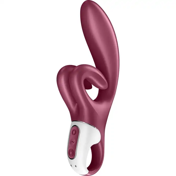 Бордовый вибратор-кролик Touch me - 21,2 см