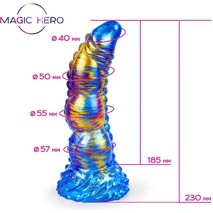 Фантазийный фаллоимитатор на присоске - 23 см - MAGIC HERO. Фотография 6.
