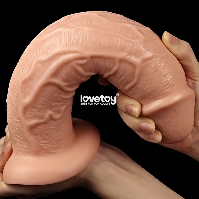 Телесный вибратор-гигант 11 Inch Realistic Long Vibrating Dildo - 28 см. Фотография 4.