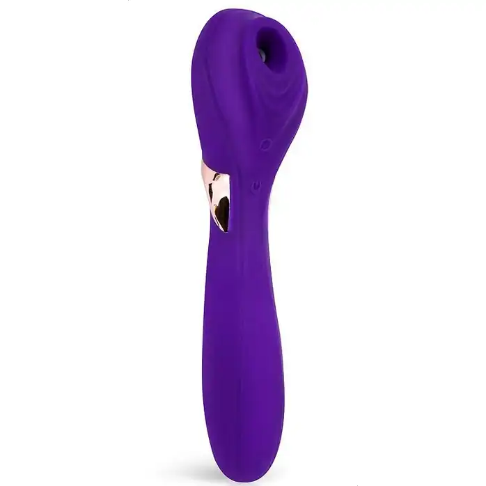 Фиолетовый вакуумный стимулятор с вибрацией - 18,4 см - COSMO ORGASM