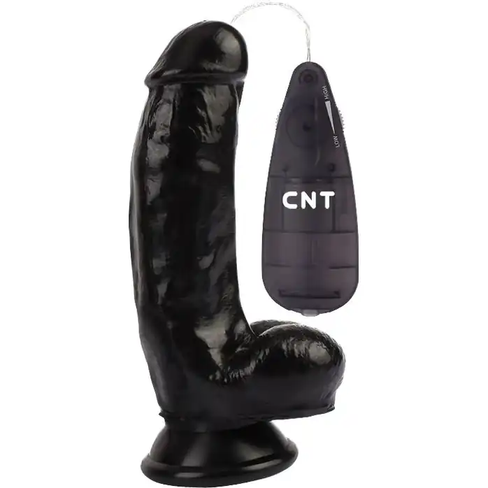 Черный вибратор-реалистик 6.9’’ Stud Realistic Dildo - 17,5 см