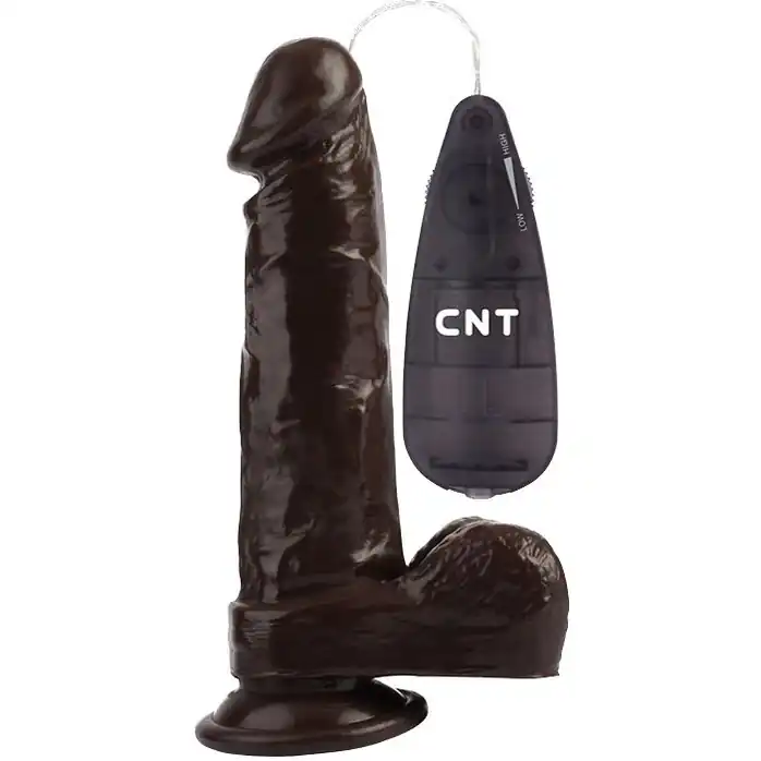 Коричневый вибратор-реалистик 7.8 Stud Realistic Dildo - 20 см