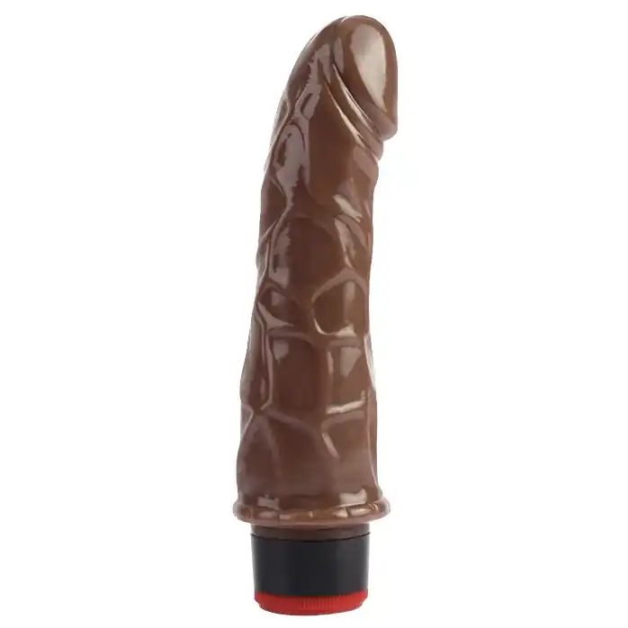 Коричневый вибратор-реалистик 7 Vibrating Dildo - 18 см