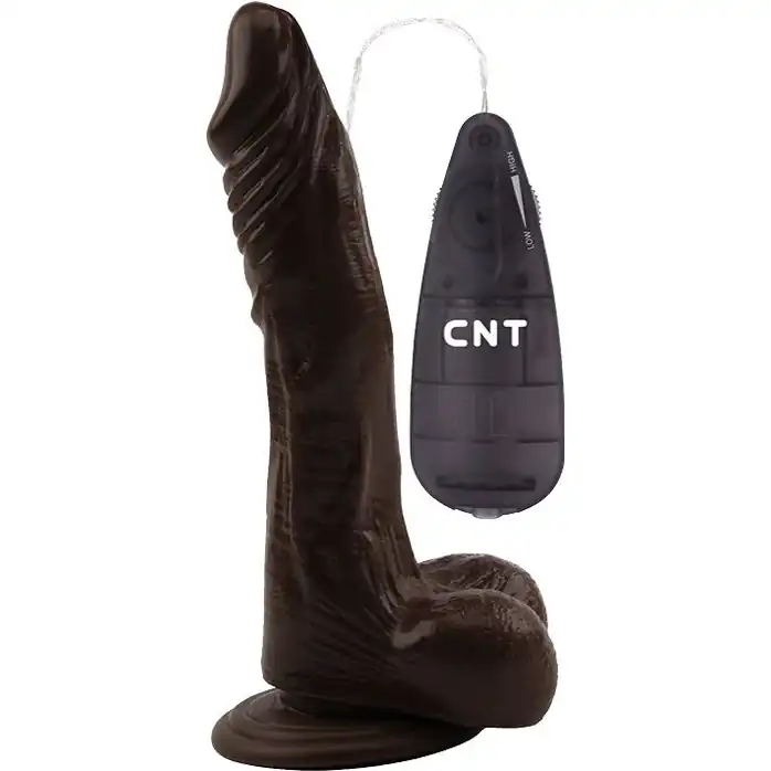 Коричневый вибратор 8.5 Vibrating Beginner Dildo - 21,5 см