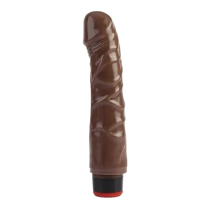 Коричневый вибратор-реалистик 8 Vibrating Dildo - 21 см