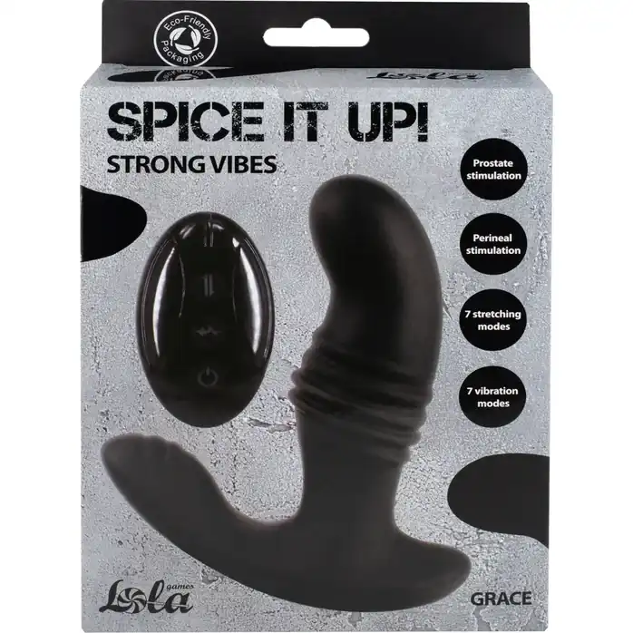 Черный перезаряжаемый стимулятор простаты Grace - 13 см - Spice It Up. Фотография 4.