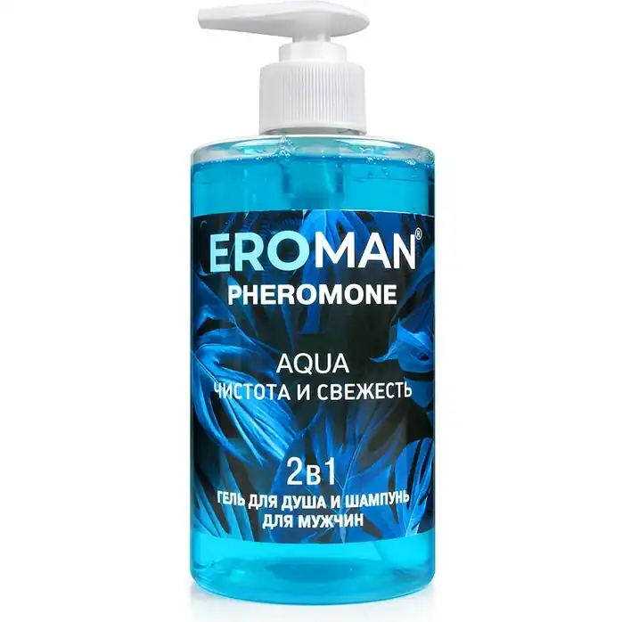 Мужской гель для душа и шампунь AQUA - 430 мл - Духи с феромонами Erowoman-Eroman