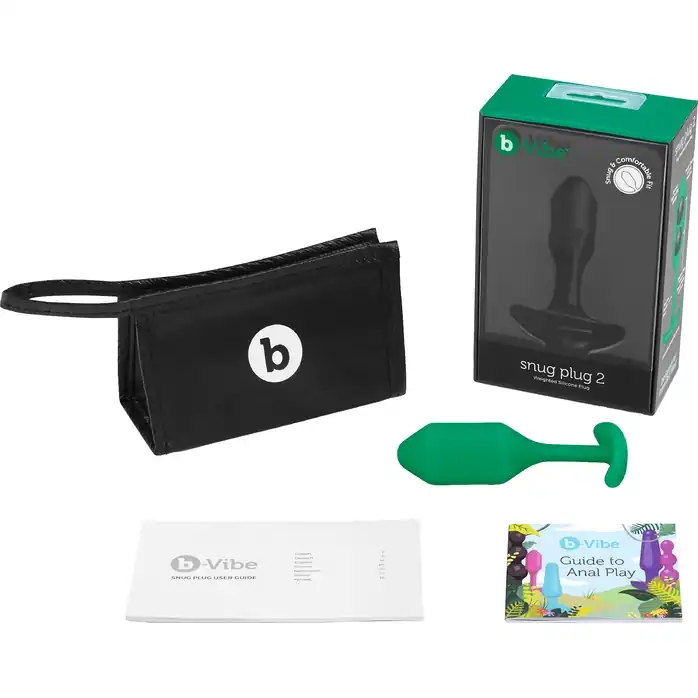 Зеленая пробка для ношения B-vibe Snug Plug 2 - 11,4 см. Фотография 5.