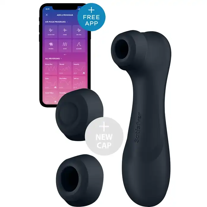 Черный вакуумный стимулятор клитора Satisfyer Pro 2 Generation 3 с управлением через приложение
