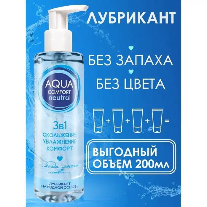 Лубрикант на водной основе Aqua Comfort Neutral - 195 гр - Серия Aqua Comfort. Фотография 4.