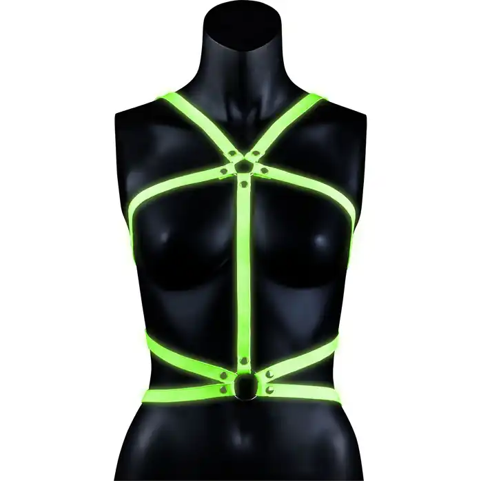 Портупея Body Harness с неоновым эффектом - размер L-XL - Ouch!