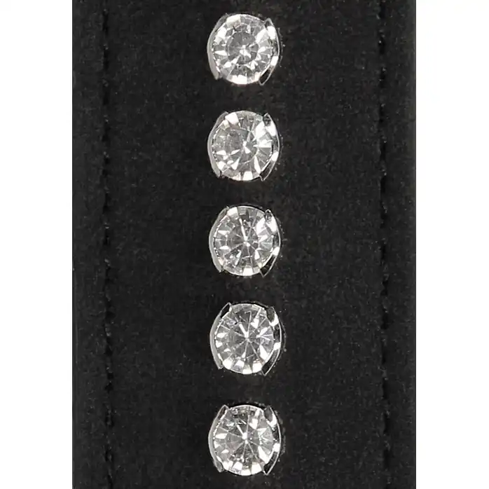 Черная гладкая шлепалка Diamond Studded Paddle - 30,5 см - Ouch!. Фотография 3.