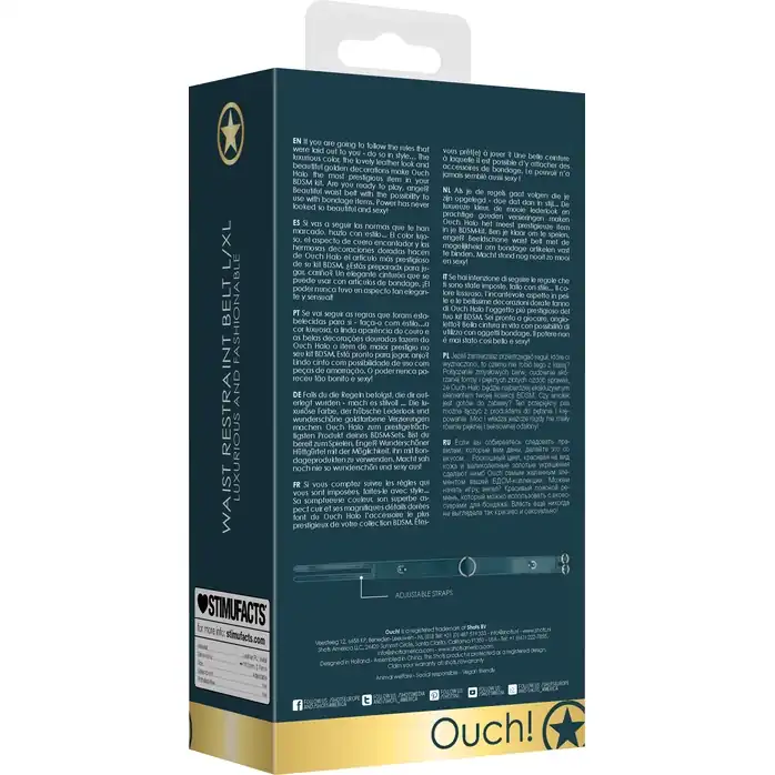 Зеленый ремень Halo Waist Belt - размер L-XL - Ouch!. Фотография 4.